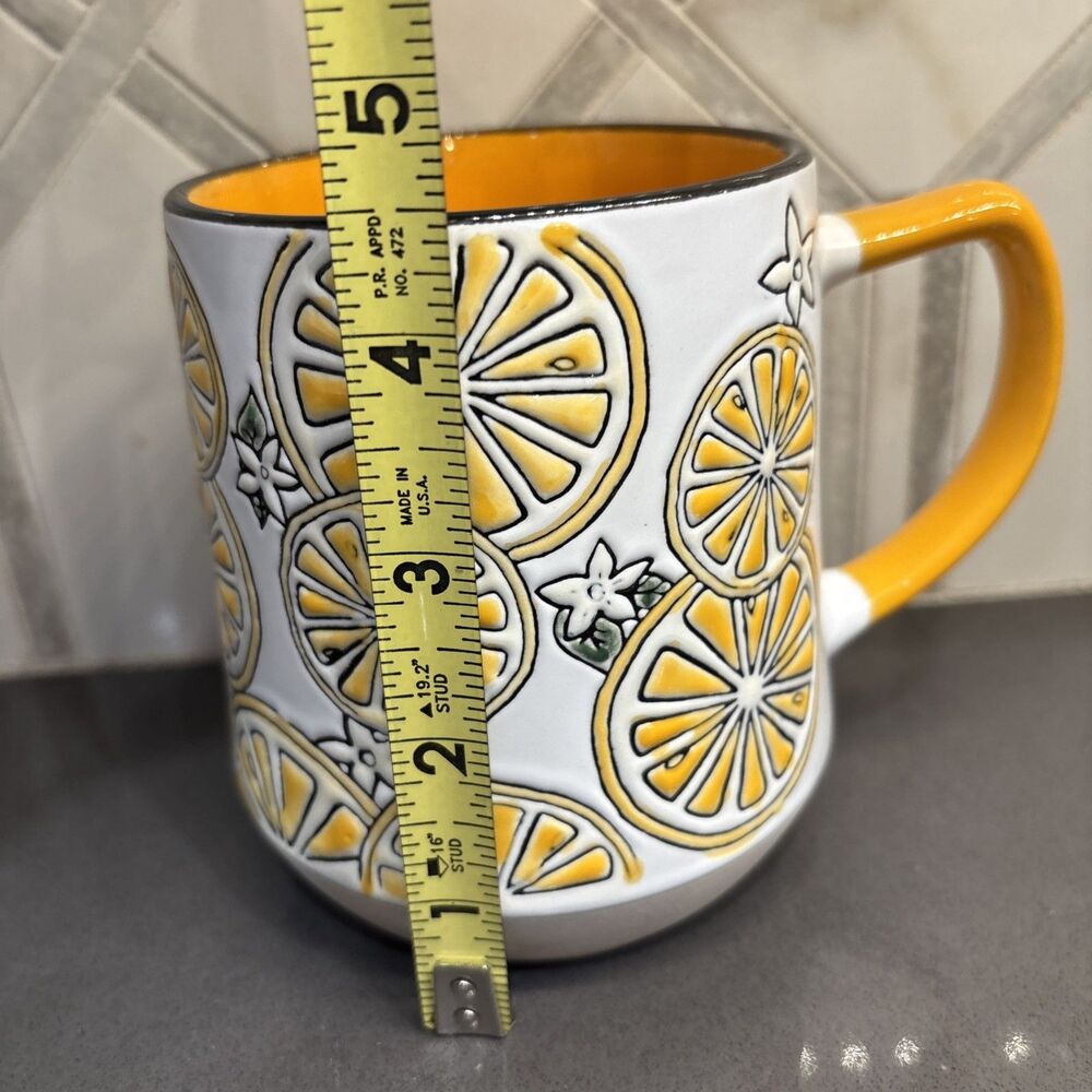Spectrum Designz Orange Ceramic Mug Black Rim & Orange Inside Rim Coffee Tea - Picture 6 of 7